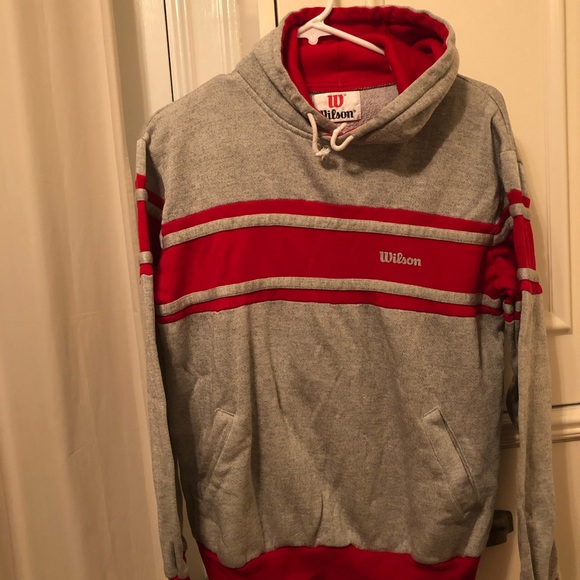 Vintage Wilson Tennis Hoodie Red Ringer Sweatshirt - Picture 10 of 11